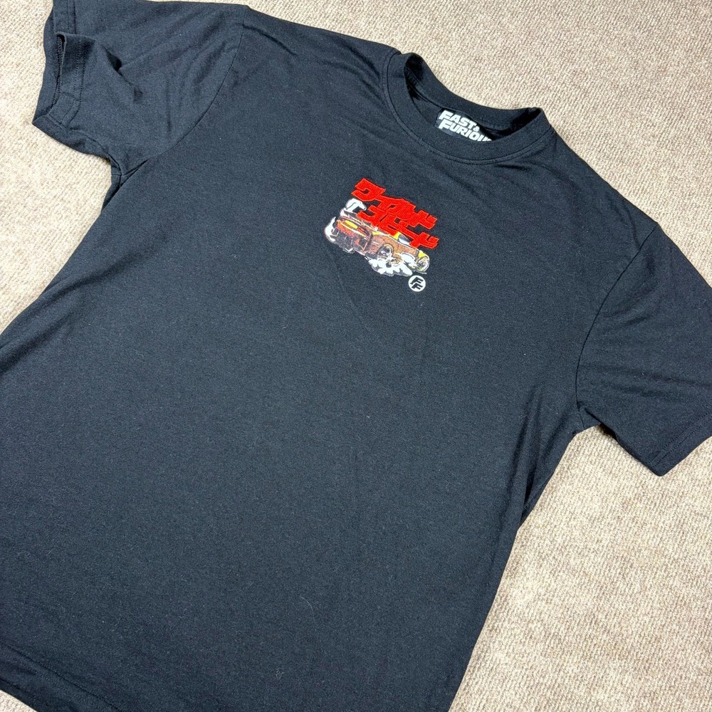 Fast & Furious T-Shirt Mens Medium Black Street Racing Katakana Script Graphic
